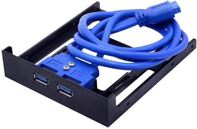 Alt view image 5 of 6 - 2 Ports USB 3.0 Front Panel Floppy Disk Bay 20 Pin USB3.0 Hub Expansion Cable Adapter Plastic Bracket Compatible with The PC Desktop