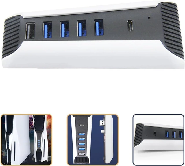 Alt view image 5 of 7 - jojofuny 4pcs USB Hub Compatible for Game Console USB Data Holder Adapter Expander Splitter for Easy