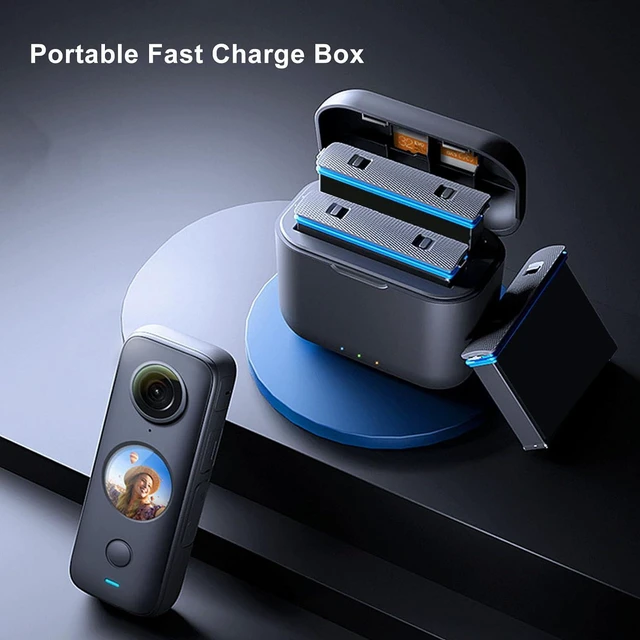 Alt view image 7 of 7 - Hub for ONE X2 Battery, 2 Channel Fast Hub Bundle with Misro SD Card Slots & USB C Cable, Portable Quick Charging Storage Station for X2 Camera