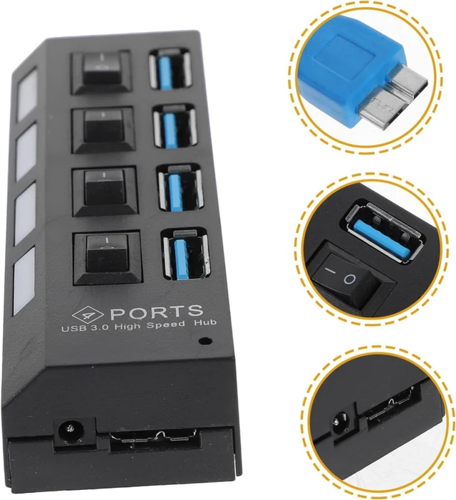 Alt view image 2 of 7 - Uonlytech 3pcs Hub Ports Hub for Computer Concentrator Computer Concentrator USB Extension