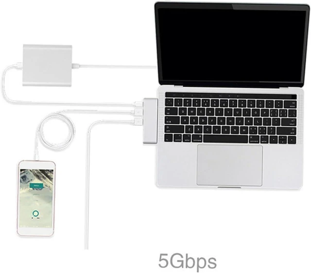 Alt view image 2 of 7 - Uonlytech 2pcs USB Type C Hub Combo Adapter for Charging Data Sync Type C Hub for USB