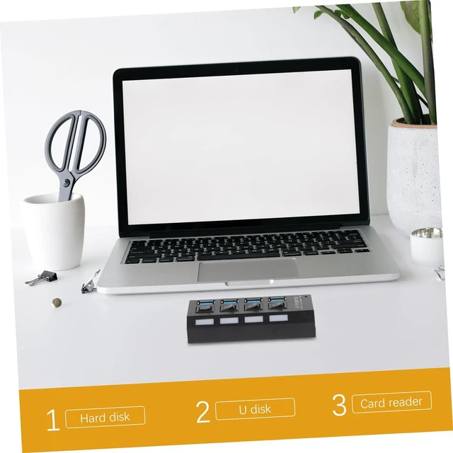 Alt view image 6 of 7 - Uonlytech 3pcs Hub Ports Hub for Computer Concentrator Computer Concentrator USB Extension