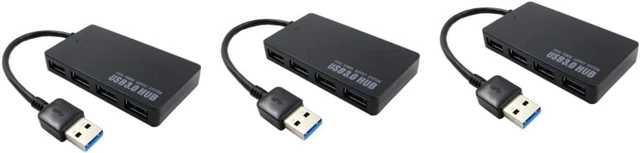 Main image of Uonlytech 3pcs 4-Port USB 3.0 Hub High-Speed Portable for PC Laptop Notebook and Desktop Use