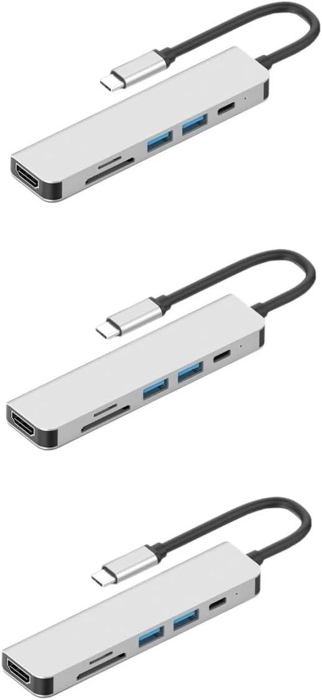 Alt view image 5 of 7 - Uonlytech 3pcs Portable USB Hub Multiport Adapter Type-c and Video Output for Laptop Workstation Use