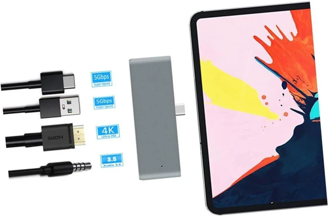 Alt view image 2 of 7 - Uonlytech 2pcs USB C Hub Adapter USB-c Pd Charging USB Headphones for Laptop Use