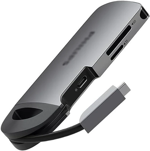 Main image of Port Expander USB C Docking Station 8-in-1 USB C Hub Adapter Aluminum Shell (4K HDMI, 3 USB3.0, SD/TF Card Reader, 60W PD, Ethernet Port USB Splitter
