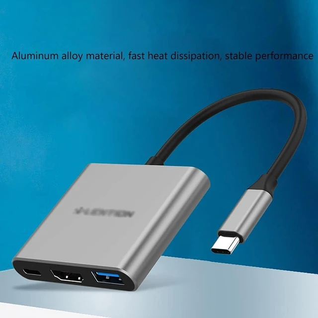 Alt view image 6 of 7 - Port Expander USB C Hub Type C Hub for USB C Device 3 in 1 USB C to HDMI Multiport Adapter with 100W PD, 4K HDMI, USB 3.0 Ports USB Splitter (Color : Grey)