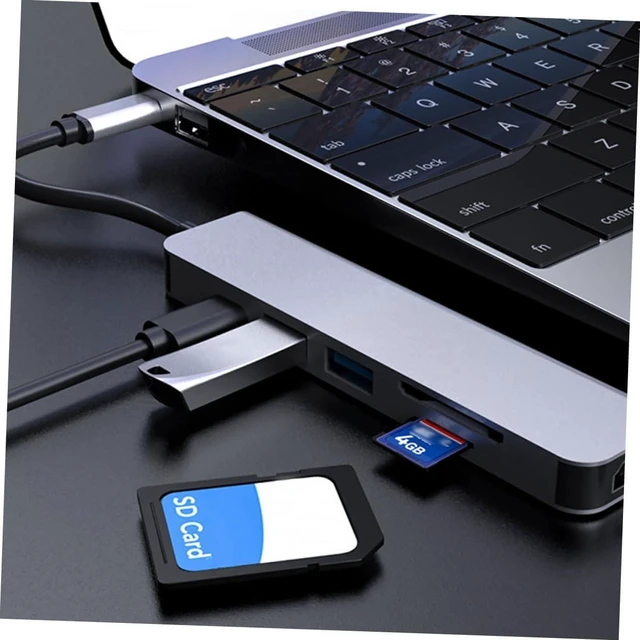 Alt view image 5 of 7 - Artibetter 2pcs Multiport USB Hub Adapter Portable for Laptop Space Saving USB C to Display and Card Reader