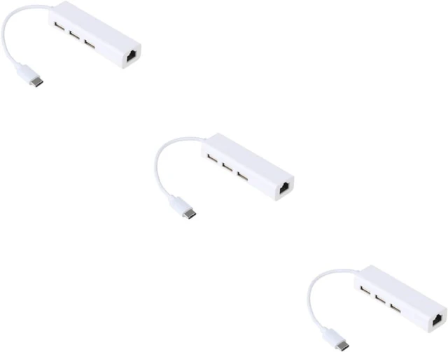 Main image of jojofuny 3pcs Type C Hub Network Port and USB Ports for Laptop Ethernet Adapter