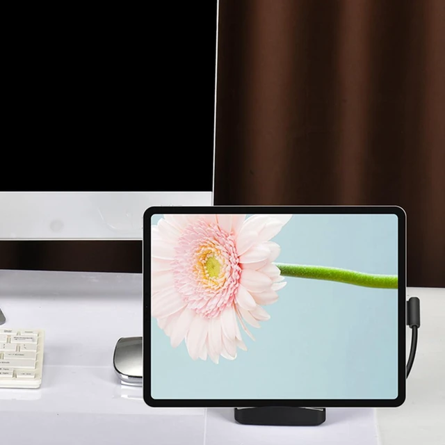 Alt view image 5 of 7 - Uonlytech USB-c Hub with Phone Stand Multi-Port Adapter for 4k Display and 100w Charging