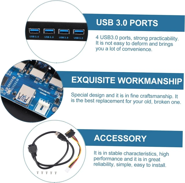 Alt view image 6 of 7 - KICHOUSE Front Panel USB Floppy Disk Bay USB Hub for Computer for Computer Accessories and Parts