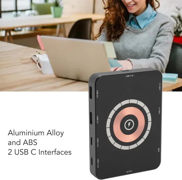 Alt view image 3 of 7 - USB C Hub,USB C Hub Multiple Adapter with 1 USB3.0 Ports,3 USB2.0 Ports,2 USB C Ports,SD Card Reader,PD Charging Ports,Aluminium Alloy USB C Docking Station for Laptop Desktop