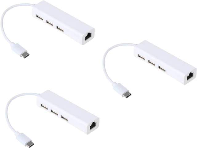 Main image of Uonlytech 3pcs Type C Hub Network Port and USB Ports for Ethernet Connectivity Compatible Plus Note