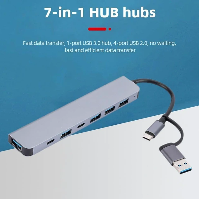 Alt view image 2 of 6 - Type-C USB Hub Multi Splitter Adapter 4/5/7 Ports USB Hub Expander High Speed Transmission Plug and Play for PC Computer (Size : C)
