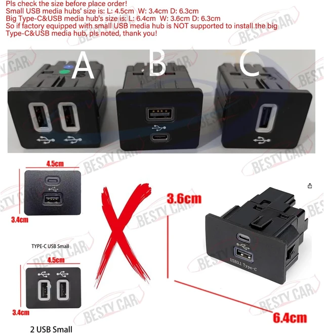 Alt view image 2 of 7 - USB Media Hub, Dual USB Ports, Compatible with Ford and Lincoln Cars, Easy Installation Guarantee