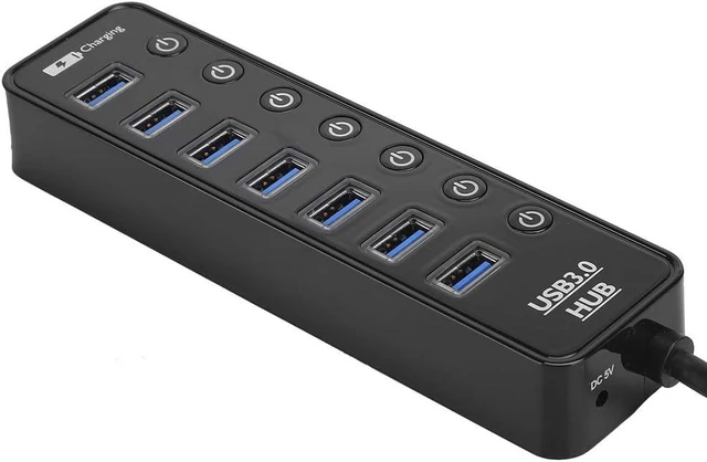 Main image of USB 3.0 7-Port Smart Fast Charging Hub for Notebook PC Docking Station, LED Indicator for XP/Vista/7/8, DriverFree, Ideal for Home Office Use