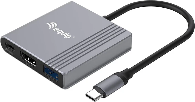 Main image of Equip 133488 3-in-1 USB-C to HDMI/USB-A/USB PD Adapter, 4K/60Hz, PD 100W