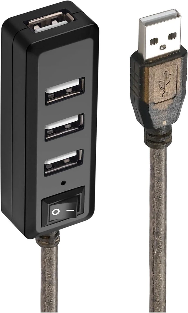 Alt view image 3 of 6 - 4Ports USB 2.0 HUB Extension Cable Male to Female Active Repeater Built-in IC Chipset Dual Shielded 5M 10M (Size : 10m, Color : Transparent Black)