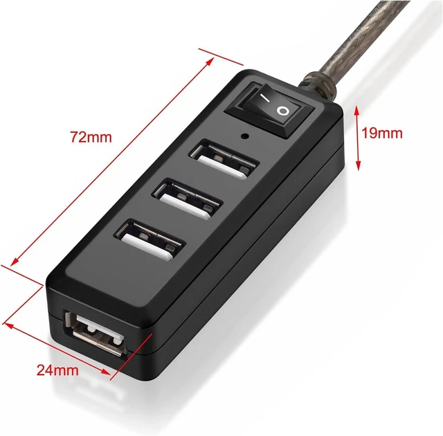 Alt view image 4 of 6 - 4Ports USB 2.0 HUB Extension Cable Male to Female Active Repeater Built-in IC Chipset Dual Shielded 5M 10M (Size : 10m, Color : Transparent Black)