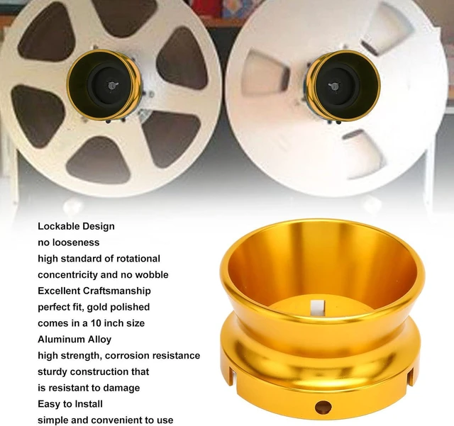Alt view image 3 of 7 - 1 Pair Nab Hub Adapters, 10 Inch Reel to Reel Tape Nab Hub Adapter, Polished Aluminium Nab Hub Device for Studer, for Akai, for TEAC, Gold