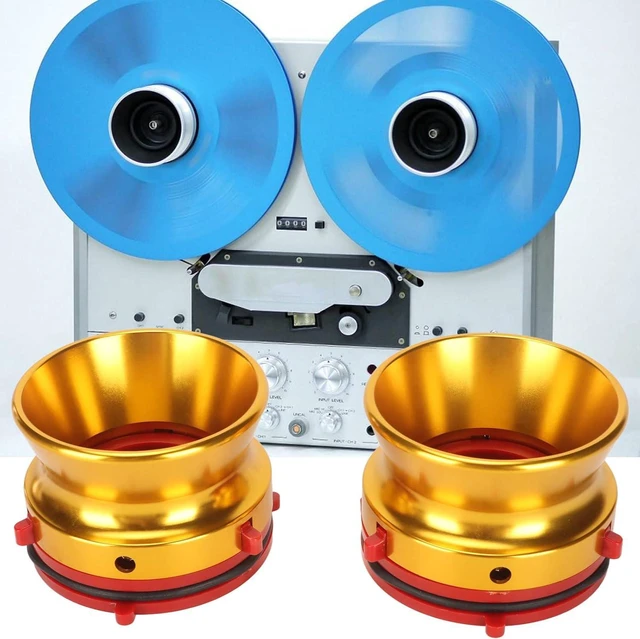 Alt view image 2 of 7 - 1 Pair Nab Hub Adapters, 10 Inch Opener Universal Nab Hub Adapter, Nab Hub Reel Recorder Fittings, Loading Device for Studer Ox Akai (Gold)