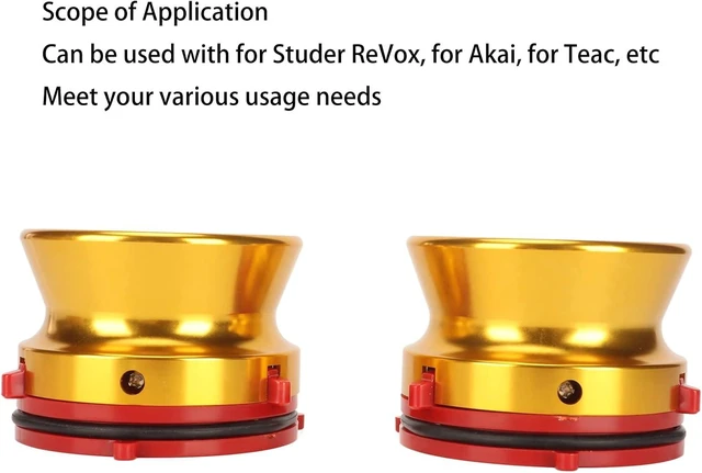 Alt view image 4 of 7 - 1 Pair Nab Hub Adapters, 10 Inch Opener Universal Nab Hub Adapter, Nab Hub Reel Recorder Fittings, Loading Device for Studer Ox Akai (Gold)