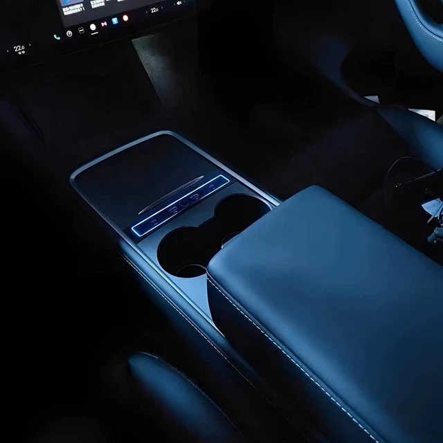 Alt view image 5 of 5 - USB Hub for Tesla Model Y/3 Center Console 2023 2022 2021, Multi Port USB Hub with PD Fast Charging and Automatic LED Ambient Light