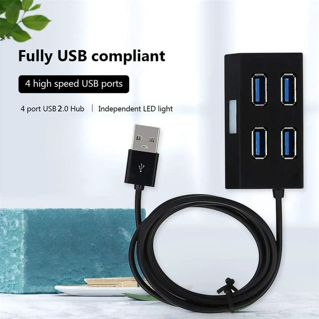 Alt view image 3 of 6 - 4 Ports Mini USB 2.0 HUB Splitter Elaborate Manufacture Prolonged Durable Adapter External Converter for Laptop Desktop (Color : Black) (White)