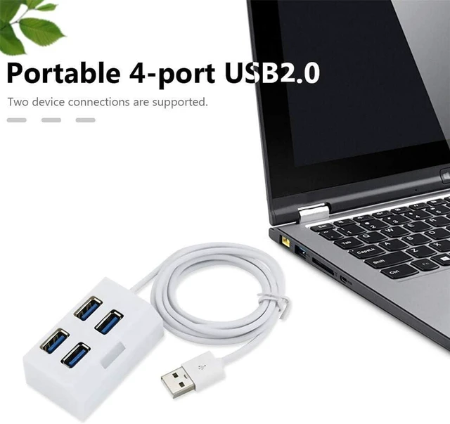 Alt view image 5 of 6 - 4 Ports Mini USB 2.0 HUB Splitter Elaborate Manufacture Prolonged Durable Adapter External Converter for Laptop Desktop (Color : Black) (White)