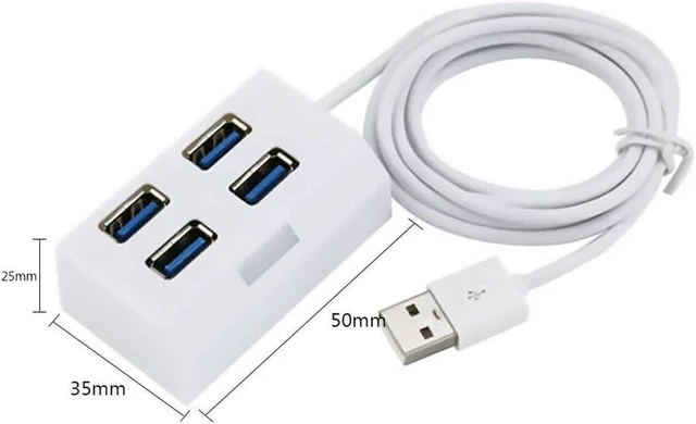 Alt view image 6 of 6 - 4 Ports Mini USB 2.0 HUB Splitter Elaborate Manufacture Prolonged Durable Adapter External Converter for Laptop Desktop (Color : Black) (White)