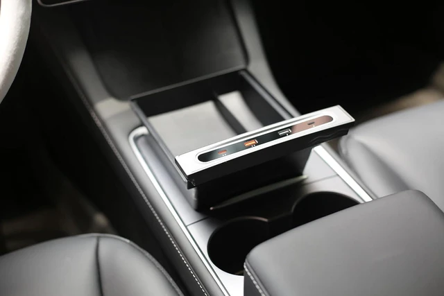 Alt view image 7 of 7 - for Tesla LED Light USB Hub Car USB Hub for 2021 2022 2023 Tesla Model 3/Y Fast Charge and Storage with Hub Docking Station for Tesla Interior