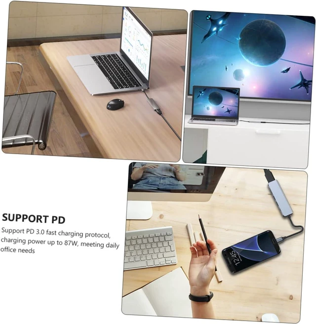 Alt view image 4 of 7 - Mobestech 3pcs Port USB Hub Multi-Port USB Splitter Adapter for Data Transfer Portable Hub Ports for Laptop