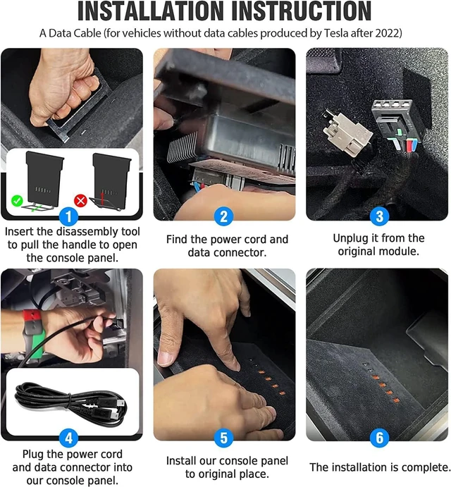 Alt view image 7 of 7 - USB Data Recovery Module Hub for Tesla Model 3/Y 2021 2022 2023 Central Control USB 6 in 1 Docking Station, with 4 USB Ports and 2 PD Fast Charging Ports 35W 65W Modification
