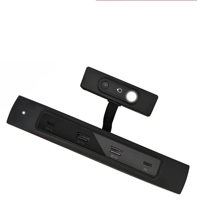 Alt view image 6 of 7 - for Tesla Docking Station model3/Y Central HUB Extender USB Charging Adapter Accessories PD 27W Multi-Port Hub 4-Port Extension (Dual C+Dual A) with LED(JDWY-Black