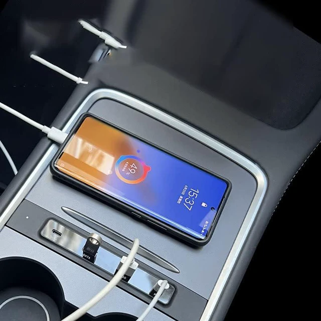 Alt view image 5 of 7 - for Tesla Docking Station model3/Y Central HUB Extender USB Charging Adapter Accessories PD 27W Multi-Port Hub 4-Port Extension (Dual C+Dual A) with LED(JDWY-Black