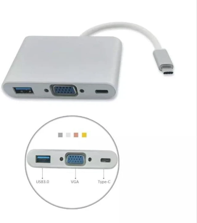 Alt view image 2 of 3 - 2 USB3.1Type-C to VGA converters (Color : Gray)