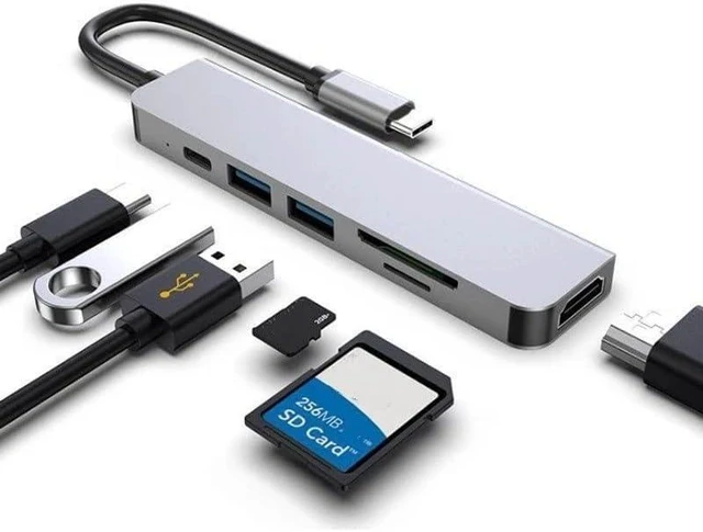 Alt view image 3 of 5 - 2 Type c hub All-in-one Expansion Dock 4K HD