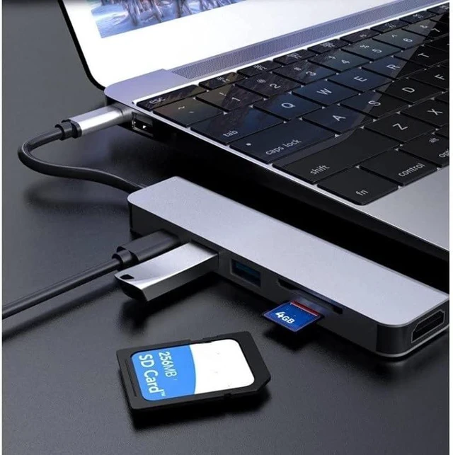 Alt view image 5 of 5 - 2 Type c hub All-in-one Expansion Dock 4K HD