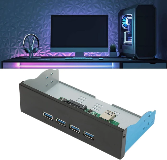 Alt view image 3 of 7 - Hub, USB 3.1 Front Panel Hub 5.25in 4 USB3.1 Type a Ports, 10Gbps Plug and Play Front Panel Hub for Tablet, Support USB Power Saving Function