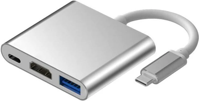 Alt view image 2 of 5 - 2 Type-c to hdmi Three-in-one Converter (Color : Golden)