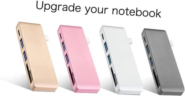 Alt view image 4 of 6 - Mobestech 3pcs USB Type C Hub Combo Adapter for Charging Data Sync Reader Compatible with Laptop