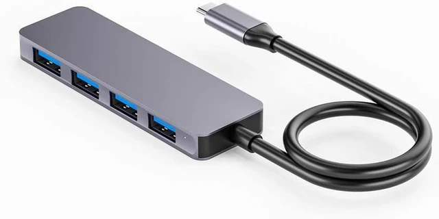 Alt view image 2 of 5 - 2 Type-C hubs one Drag Four Port Splitter Docking Station