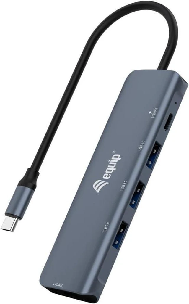 Main image of Equip 133487 USB-C 5-in-1 Multifunction Adapter HDMI USB 3.2 Gen1 100W USB PD
