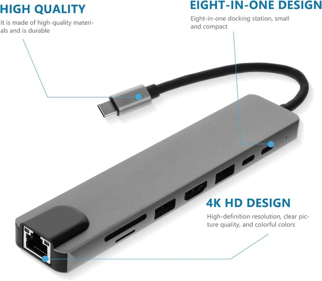 Alt view image 6 of 7 - Tofficu Type-c Docking Station USB Hub Dock for Laptop Computer Type-c Hub USB-c Adapter for Office Use