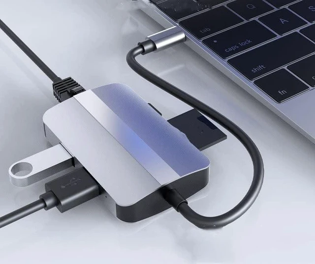 Alt view image 5 of 5 - Type-c to RJ45 Network Card usb3.0hub hub