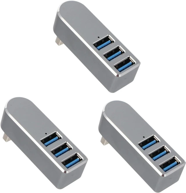 Alt view image 3 of 7 - KOMBIUDA 3pcs USB Hub Expansion Transfer Adapter Aluminum Alloy USB Data Hub for Laptop