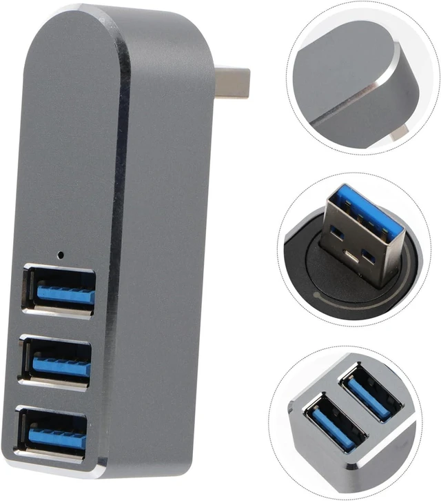 Alt view image 6 of 7 - KOMBIUDA 3pcs USB Hub Expansion Transfer Adapter Aluminum Alloy USB Data Hub for Laptop