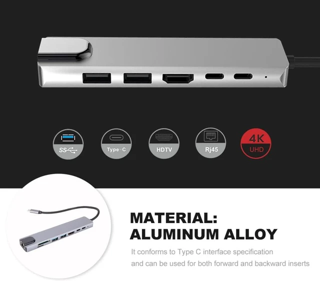 Alt view image 7 of 7 - Mobestech 2pcs Type-c to Card Reader Hub Adapter Pd Charging Multiport Concentrator Dock for Laptop Use