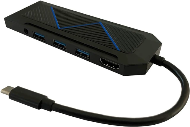Main image of LC-Power USB 3.0 C Hub RGB 6-Port Gigabit Ethernet USB-A & USB-C SD/MMC 3.5 mm Audio Multi Interface Expander, HDMI 4K Desktop, Host Laptop, MacBook Universal