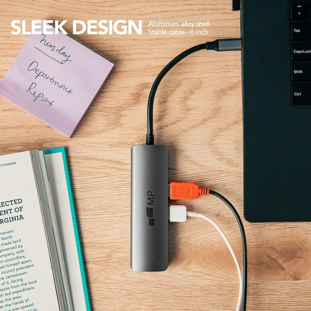 Alt view image 4 of 5 - Mobile Pixels 5-in-1 USB C Hub Multiport Adapter, 100W Power Delivery